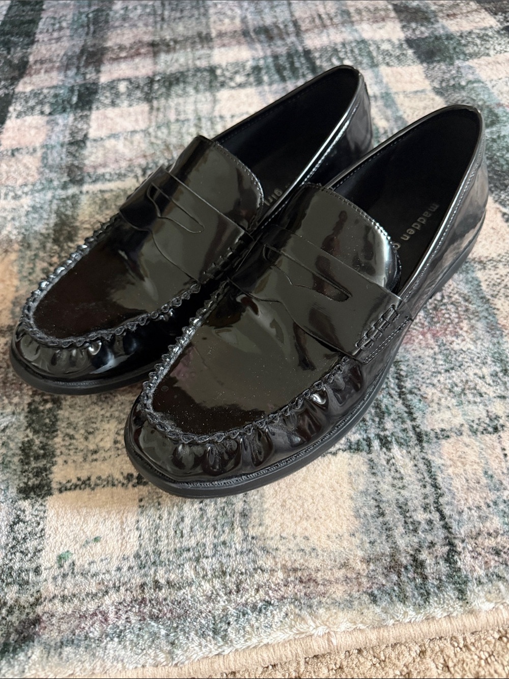 Madden Girl Black Patent Penny Loafers